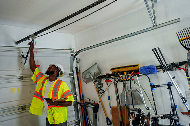 Professional Garage Door Panel Replacement technician working in La Mesa, CA